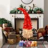 5FT Hinged Fir Artificial Fir Bent Top Christmas Tree, Xmas Tree Bendable Santa Hat Style Christmas Tree Holiday Decoration,400 Lush Branch Tips
