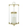 The Novogratz Gold Stainless Steel Decorative Candle Lantern with Acrylic Accents