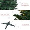HOMCOM 7' Tall Pre-Lit Slim Noble Fir Artificial Christmas Tree with Realistic Branches, 200 Warm White LED Lights and 499 Tips, Green