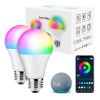 Smart Light Bulbs, Full Color Changing Dimmable Smart WiFi Bulbs Compatible with Alexa and Google Home, A19, 60 W 800 Lumens,2.4Ghz only