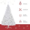 HOMCOM 6' Tall Prelit Christmas Tree Douglas Fir Artificial Christmas Tree with Realistic Branches, 250 Warm White LED Lights and 1000 Tips, White