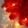 5FT Hinged Fir Artificial Fir Bent Top Christmas Tree, Xmas Tree Bendable Santa Hat Style Christmas Tree Holiday Decoration,400 Lush Branch Tips