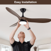 52 inch Ceiling Fan with Light and Remote Control - Timed Lighting, Reversible Airflow and Quiet Operation for Living Room & Bedroom & Outdoor