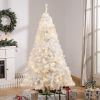 HOMCOM 6' Tall Prelit Christmas Tree Douglas Fir Artificial Christmas Tree with Realistic Branches, 250 Warm White LED Lights and 1000 Tips, White