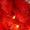 5FT Hinged Fir Artificial Fir Bent Top Christmas Tree, Xmas Tree Bendable Santa Hat Style Christmas Tree Holiday Decoration,400 Lush Branch Tips