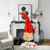 5FT Hinged Fir Artificial Fir Bent Top Christmas Tree, Xmas Tree Bendable Santa Hat Style Christmas Tree Holiday Decoration,400 Lush Branch Tips