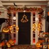 3 Pack Halloween Window Light Spider Witch Hat Pumpkin with Orange Light Hanging Halloween Decoration Light with Suction Cup Hanging Holes