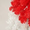 5FT Hinged Fir Artificial Fir Bent Top Christmas Tree, Xmas Tree Bendable Santa Hat Style Christmas Tree Holiday Decoration,400 Lush Branch Tips