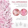 HOMCOM 7.5ft Prelit Snow Flocked Artificial Christmas Tree with Pencil Shape, Pine Realistic Branches, Warm White LED lights, Auto Open