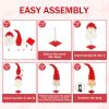 5FT Hinged Fir Artificial Fir Bent Top Christmas Tree, Xmas Tree Bendable Santa Hat Style Christmas Tree Holiday Decoration,400 Lush Branch Tips