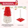 5FT Hinged Fir Artificial Fir Bent Top Christmas Tree, Xmas Tree Bendable Santa Hat Style Christmas Tree Holiday Decoration,400 Lush Branch Tips