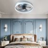 Ceiling Fans with Lights Dimmable LED Embedded installation of thin modern ceiling fans(Blue)