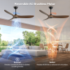 52 inch Ceiling Fan with Remote Control - Timed Lighting, Reversible Airflow and Quiet Operation for Living Room & Bedroom & Outdoor