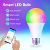 Smart Light Bulbs, Full Color Changing Dimmable Smart WiFi Bulbs Compatible with Alexa and Google Home, A19, 60 W 800 Lumens,2.4Ghz only