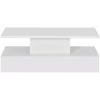 ON-TREND Coffee Table Cocktail Table Modern Industrial Design with LED lighting, 16 colors with a remote control, White (OLD SKU: WF280707AAK)