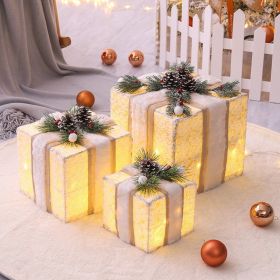 Hristmas Decoration Light Gift Box Three Sets Of Window Yard Layout Props (Style: daisy)
