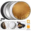 5 In 1 Photography Round Light Reflector Collapsible Multi Disc Light Diffuser w/ Storage Bag Translucent Silver Gold White Black 5 Colors Reflector D