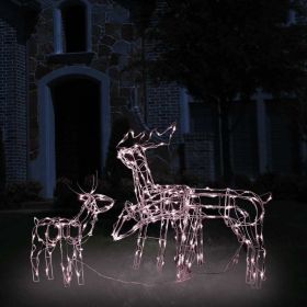3 Piece Christmas Light Display Reindeers 229 LEDs (Color: Warm White)