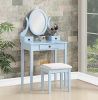 Vanity with Lighted Mirror - Makeup Vanity Desk with Mirror, Power Outlet and Drawers, Dressing Table With Color Lighting Modes