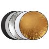 5 In 1 Photography Round Light Reflector Collapsible Multi Disc Light Diffuser w/ Storage Bag Translucent Silver Gold White Black 5 Colors Reflector D