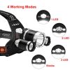 T20 LED Headlamp High Lumen 3/5 LED Light Ultra Bright Headlight USB Rechargeable 4 Modes Flashlight Waterproof Fishing Hunting