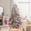 4.5/6/7 Feet Artificial Xmas Tree with Pine Needles and LED Lights