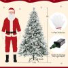 4.5/6/7 Feet Artificial Xmas Tree with Pine Needles and LED Lights