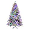 4.5/6/7 Feet Artificial Xmas Tree with Pine Needles and LED Lights