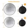 5 In 1 Photography Round Light Reflector Collapsible Multi Disc Light Diffuser w/ Storage Bag Translucent Silver Gold White Black 5 Colors Reflector D