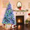 4.5/6/7 Feet Artificial Xmas Tree with Pine Needles and LED Lights