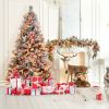 4.5/6/7 Feet Artificial Xmas Tree with Pine Needles and LED Lights