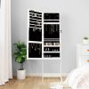 Mirror Jewellery Cabinet with LED Lights Free Standing White