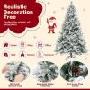 4.5/6/7 Feet Artificial Xmas Tree with Pine Needles and LED Lights